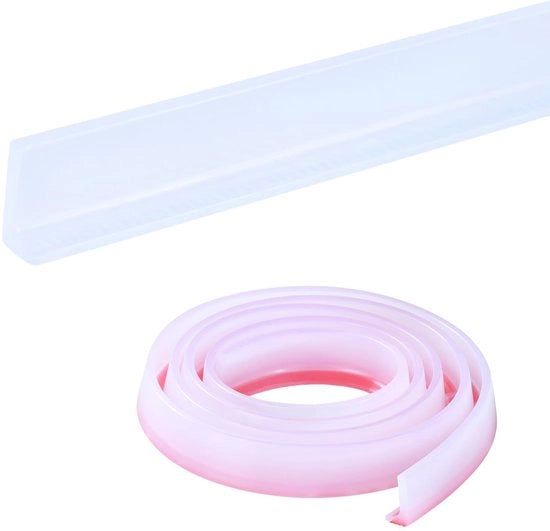 Douchescherm L-vormig 3cm Douchewaterbarrière Douchebak Dichtstrip Keukenbak Badkuip Werkblad Afbakrandstrip (3 Metri, Translucido - Una Sostituzione Self-adesiva)