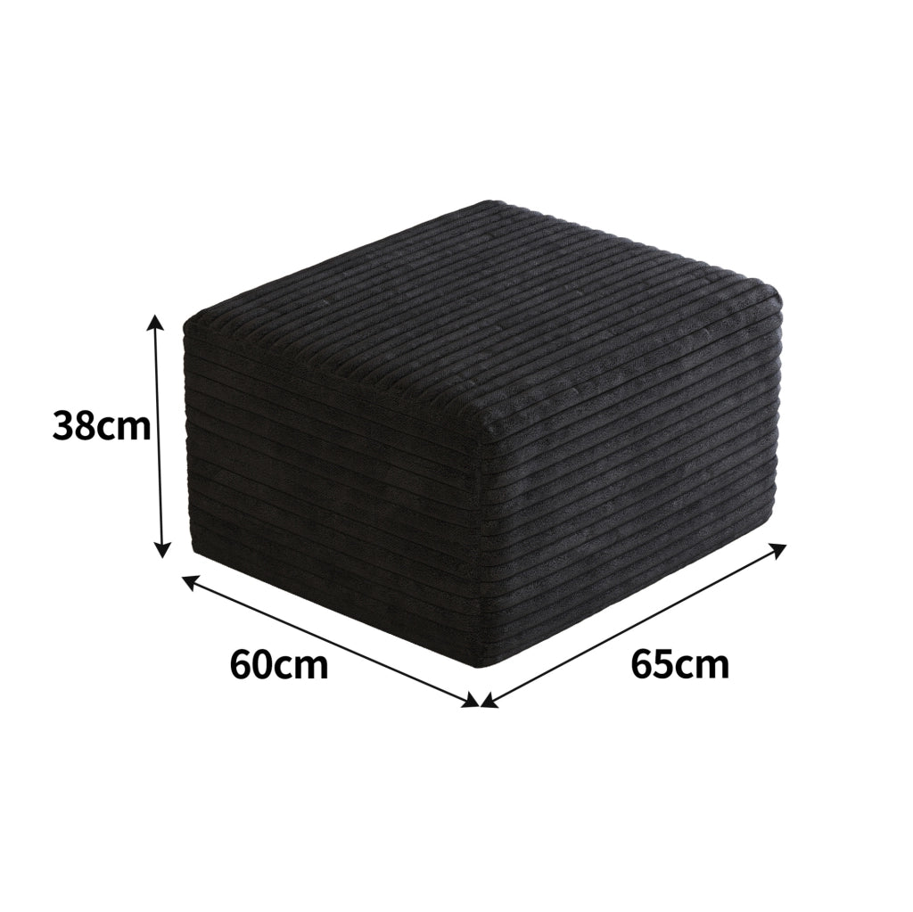POUF 72 cm Tessuto Nero
