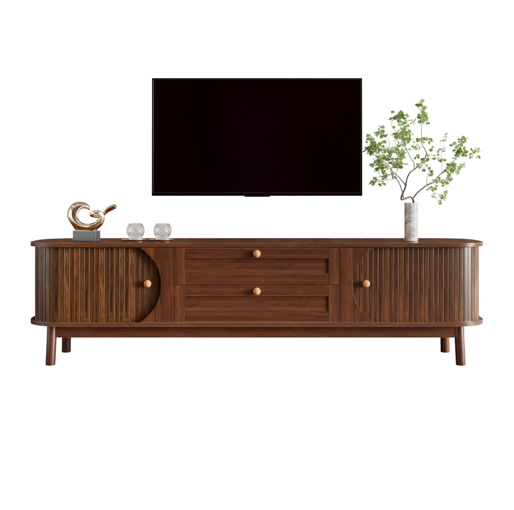 Mobile TV con porte e cassetti in MDF noce