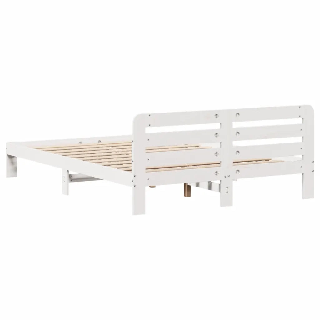 Letto senza Materasso Bianco 140x200 cm Legno Massello di Pino