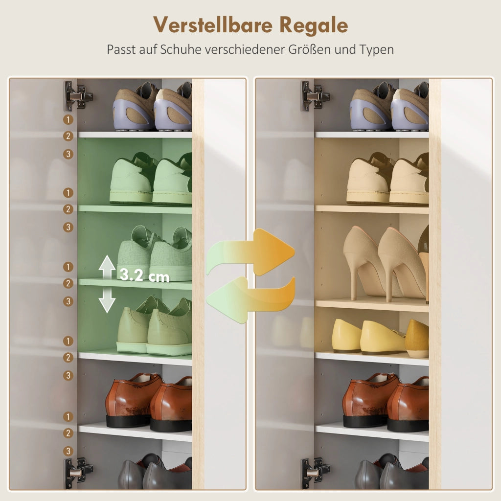 Scarpiera 6 Ripiani con Ante Soft-Close ¨C zephmum ¨C Legno Bianco 80x30x100