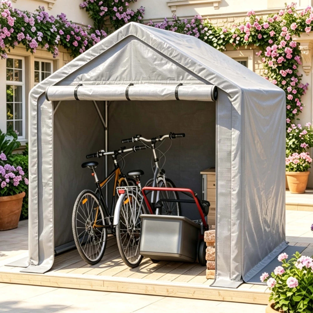 Casetta da giardino 190x170x200cm, garage per biciclette, capanno per attrezzi, tenda da garage, casetta da giardino, tenda deposito, capanno per bici