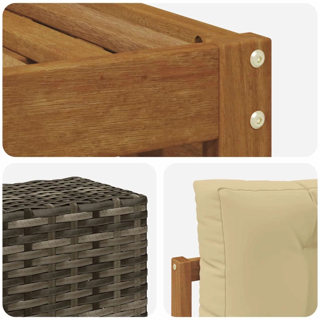 Set di divani da esterno 8 pcs Naturale e Beige 79 x 79 x 37 cm 3383131