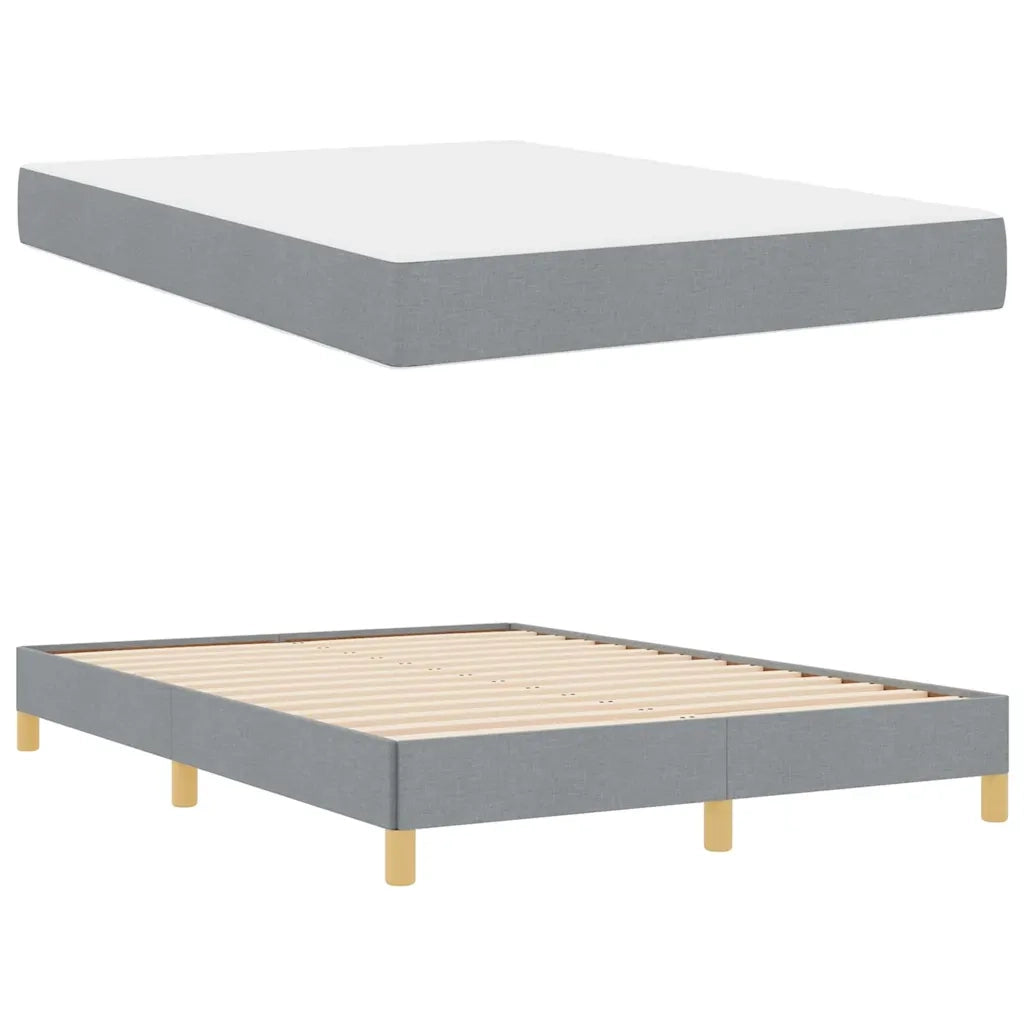 Letto a molle con materasso Grigio chiaro 160 x 200 cm Tessuto