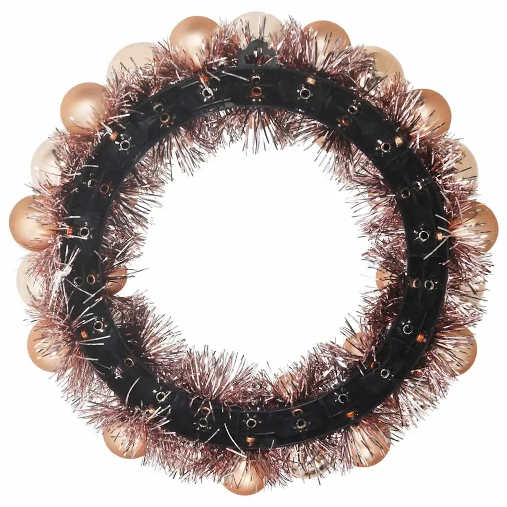 Corone di Palline di Natale 2 pz-Decorazioni natalizie Oro rosa 33 x 33 x 7 cm