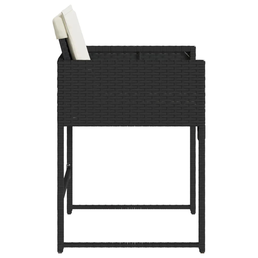 Sedie da Giardino con Cuscini 4 pz Nere in Polyrattan 4007475