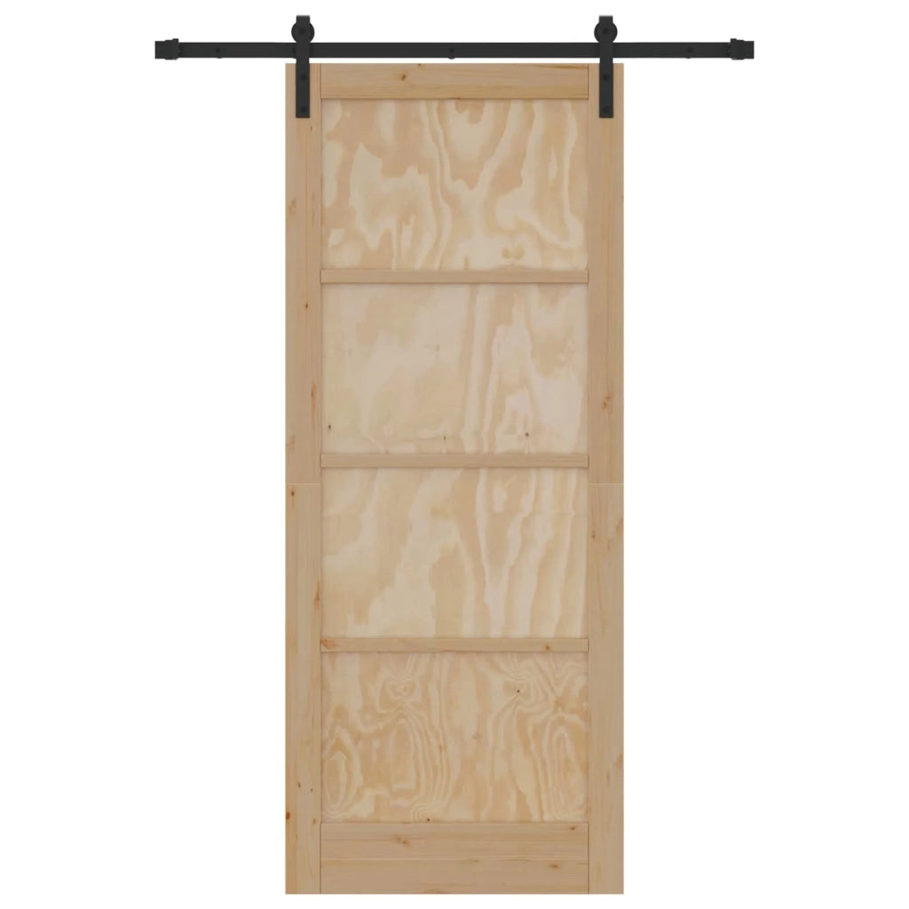 Porta scorrevole Naturale 86 x 211 cm Legno Massello di Pino 3445439