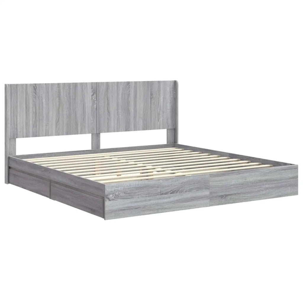 Struttura del letto con stoccaggio e testata Grigio Sonoma 3414006