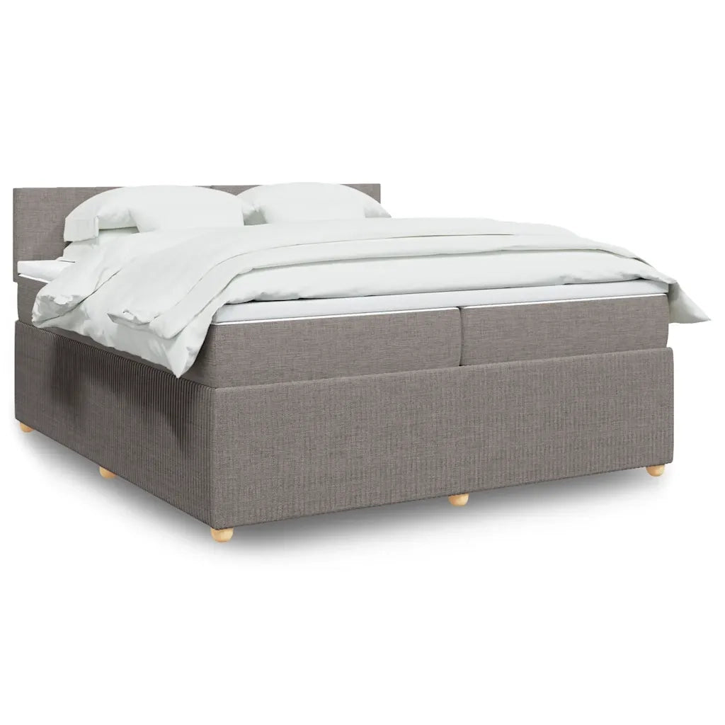 Giroletto a Molle con Materasso Tortora 200x200 cm in Tessuto 3287560