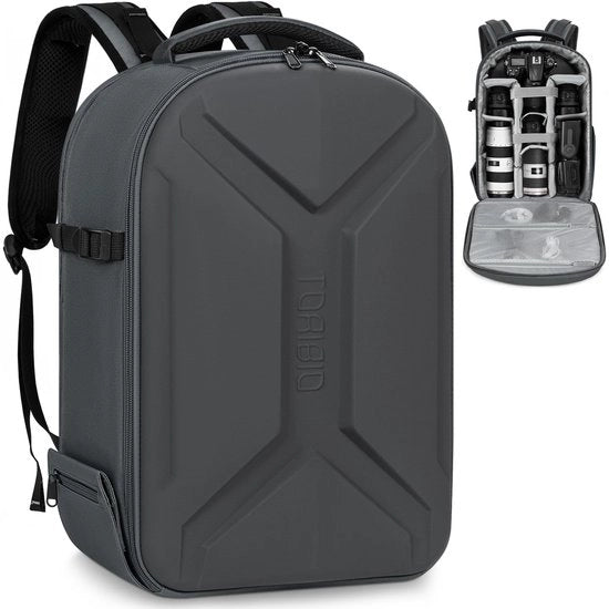 Borsa per Fotocamera con Protezione Rigida, Borsa per Fotocamera con Stativo e Compartimento per Laptop 15.6 Pollici, Impermeabile e Antiurto, Compatibile con Canon, Nikon e Sony