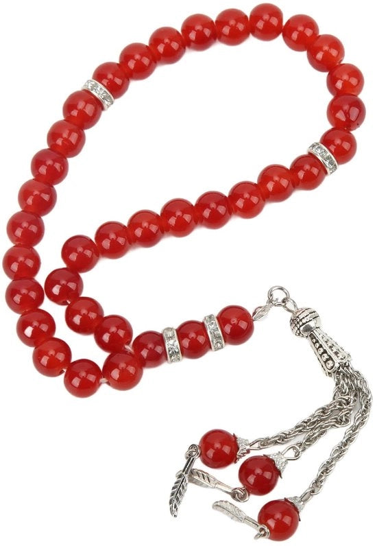 Collana per preghiere 33 perle - Verniciatura colorata - Tasbih - Bracciale - 8 mm - Adatto come regalo - Cordone per preghiere