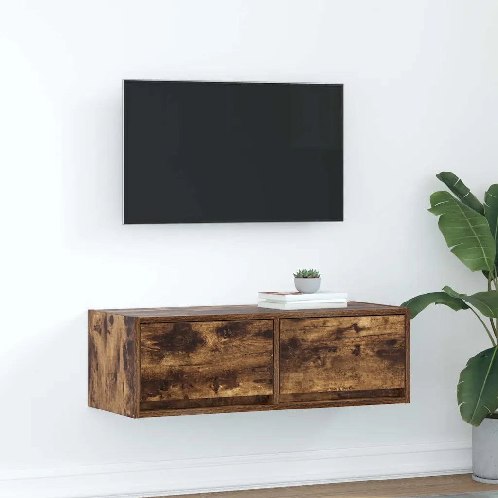 Mobile TV | Armadietto TV | Mobile Porta TV Rovere Fumo 80x31x25,5 cm in Legno Multistrato