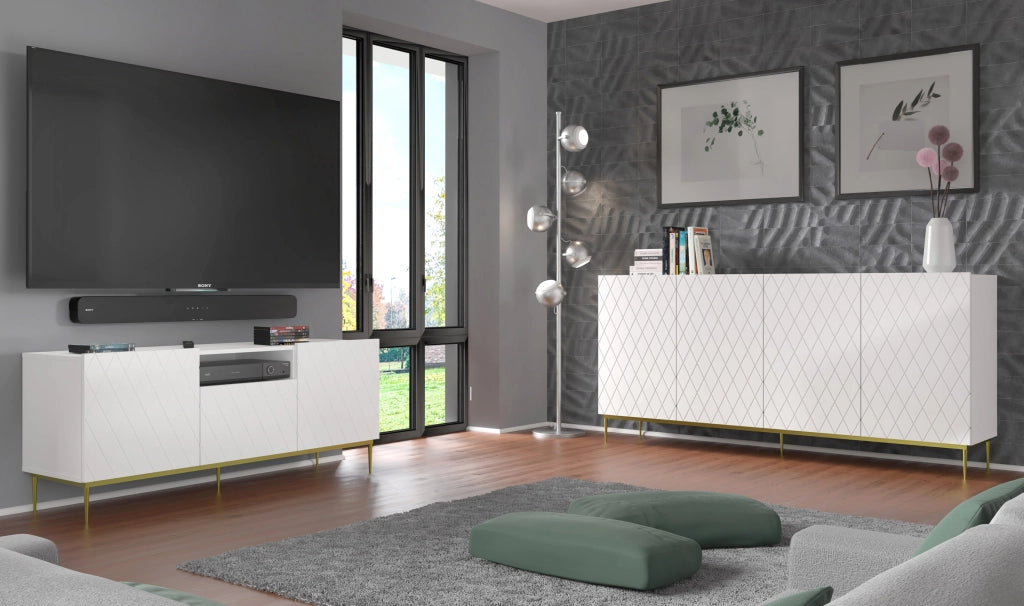 COLLEZIONE MOBILI DIUNA KOM4D 192 BIANCO OPACO MONTATURA NERA