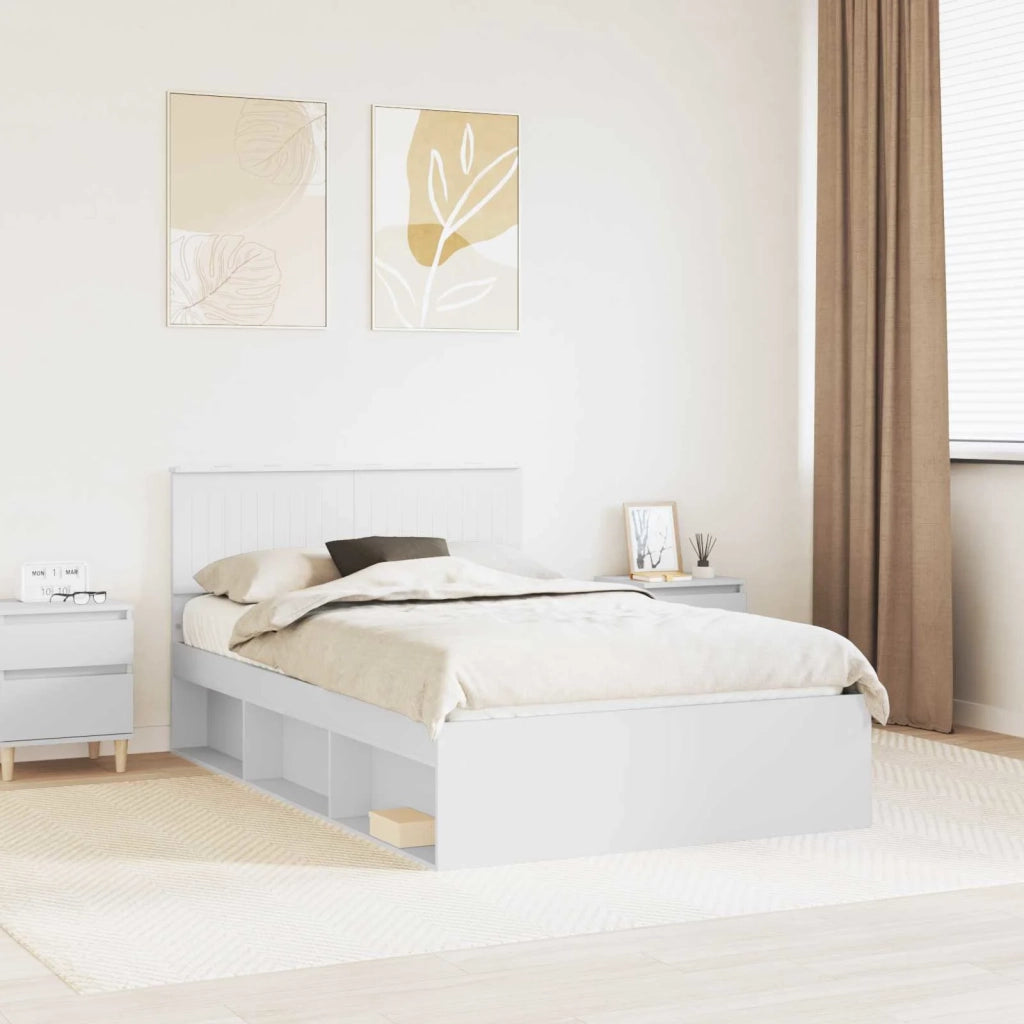 Struttura del letto-Giroletto-Rete del Letto Bianco 120 x 190 cm Pino massello 642877