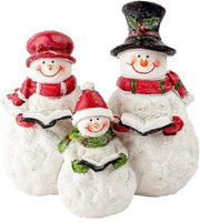Famiglia di figure decorative da neve - 13 cm x 14 cm x 10 cm