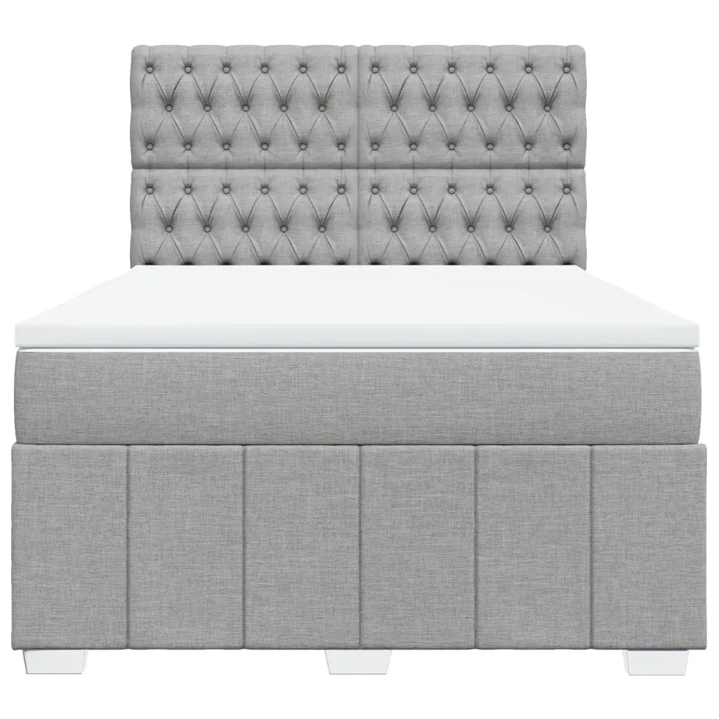 Giroletto a Molle con Materasso Grigio Chiaro 140x200cm Tessuto 3293998