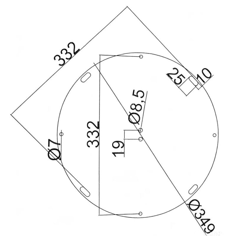 Base Tavolo Acciaio Percy Bianco Tondo Cm ø50h73,5