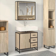 Mobile Lavabo da Bagno-Armadietto da bagno Rovere Sonoma 65x33x60 cm in Truciolato 461752