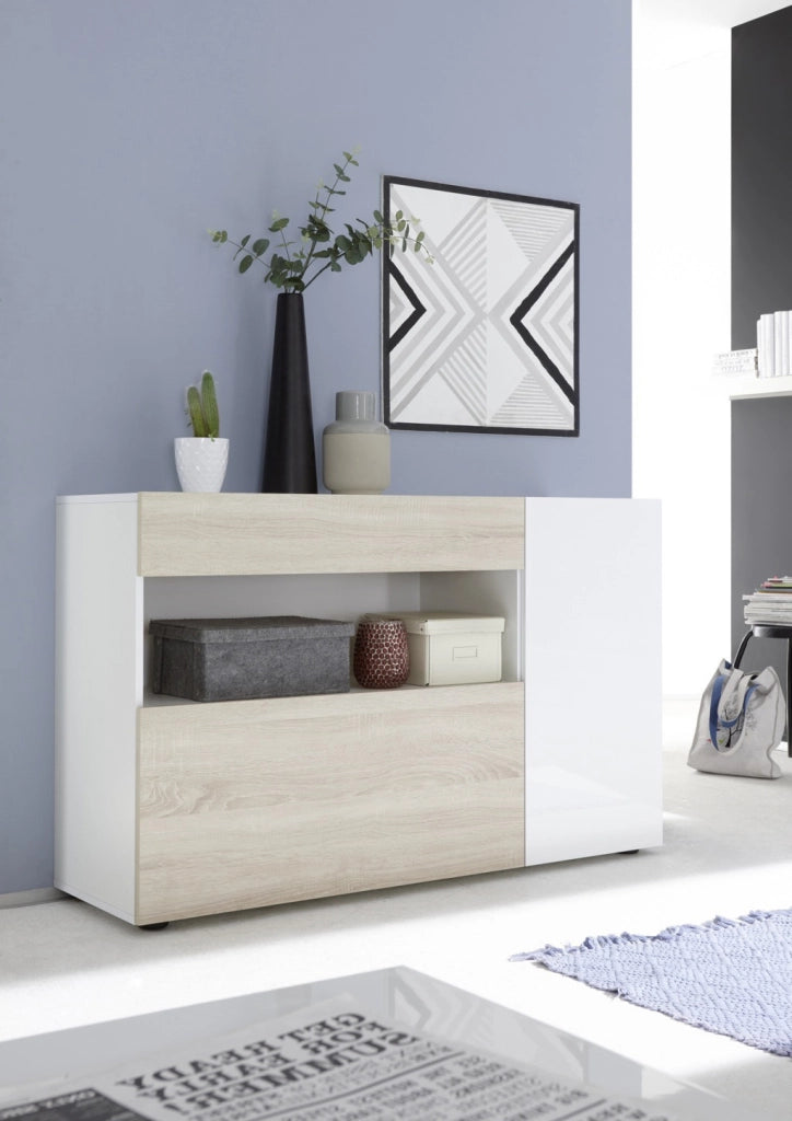 Buffet OXFORD bianco/rovere