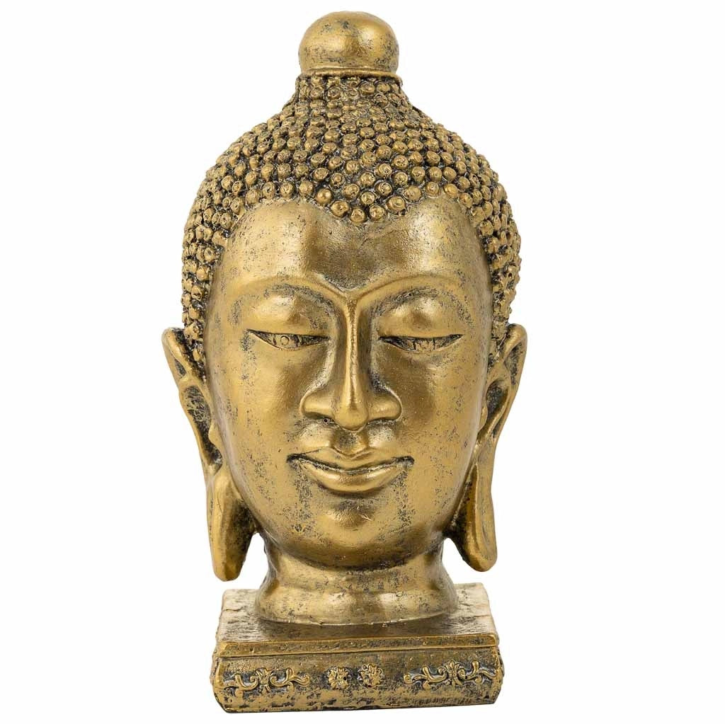 Buddha decorativo in resina dorato 14x13.5x23.5h cm