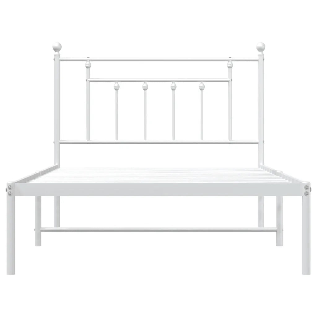 Giroletto con Testiera Metallo Bianco 107x203 cm 353582