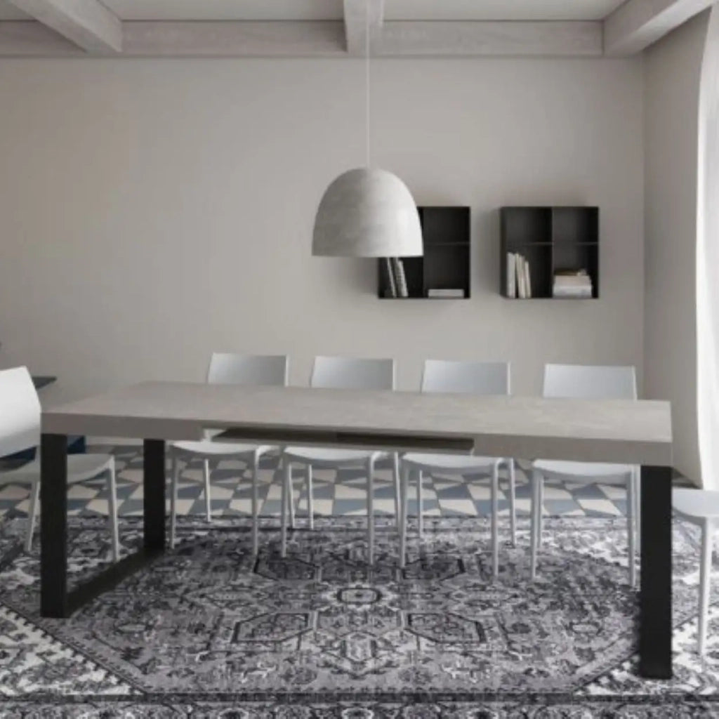 Tavolo allungabile 120/380x90 cm Tecno cashmere gambe antracite