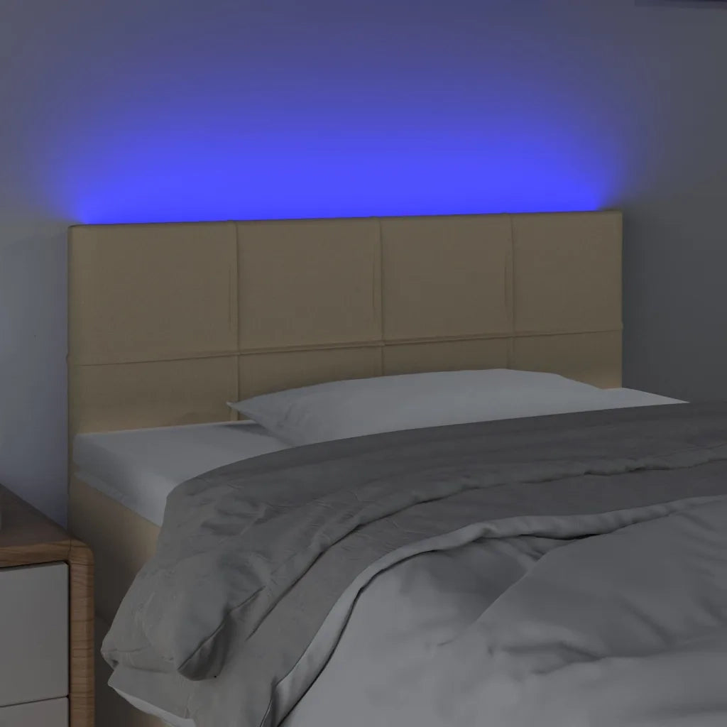 Testiera a LED Crema 100x5x78/88 cm in Tessuto 3121607