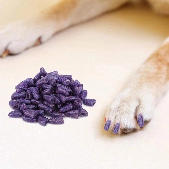 Nagelafdekkingi per cani - 100 pezzi - Colorati - Cura dei cani - Dadi per unghie - Dadi per zoccoli - Applicatori - Accessori - Animali domestici - Cani - L Crystal Violet.