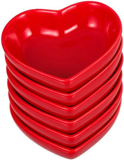 Set di 6 scatole per snack in ceramica rossa - forma dura - ideale per salse - dimensioni 8x7x2,5 cm