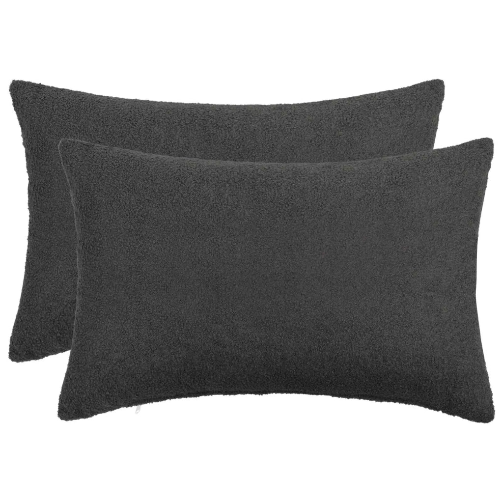 Federa 2 pcs HEERLEN Grigio Scuro 50 x 80 cm Bouclé 911991