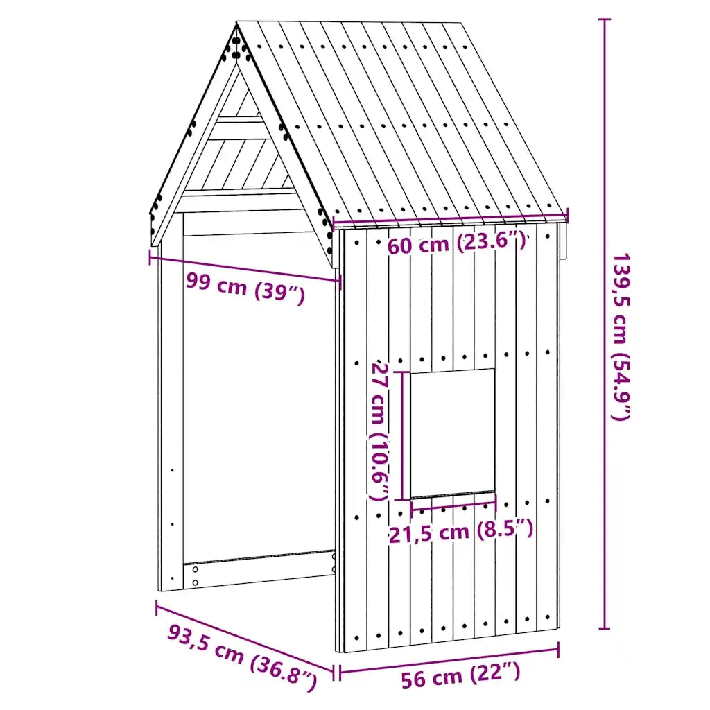 Tetto Letto Bambini Marrone Cera 60x99x139,5 cm Massello Pino CFW5235763