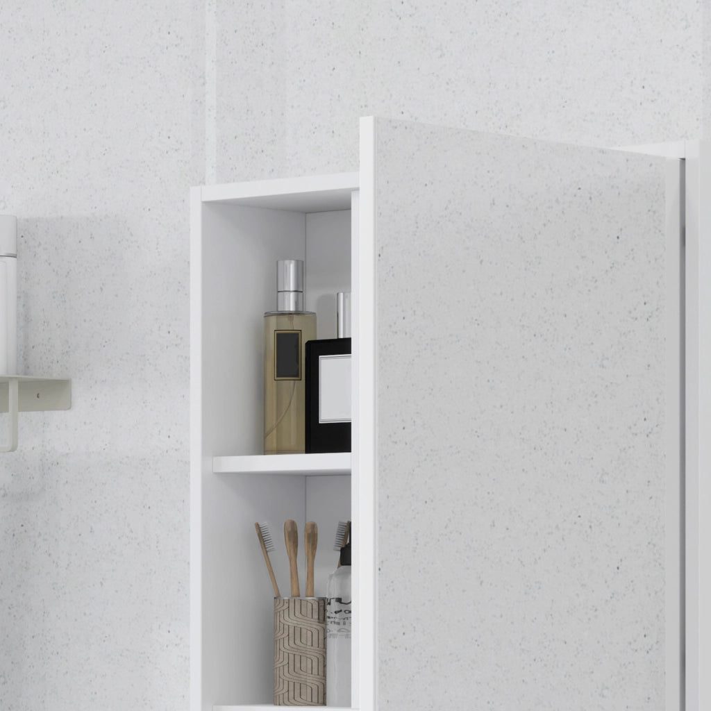 Mobile bagno sospeso con specchio ¨C Xylo ¨C bianco 60x15x76 cm 5 scomparti