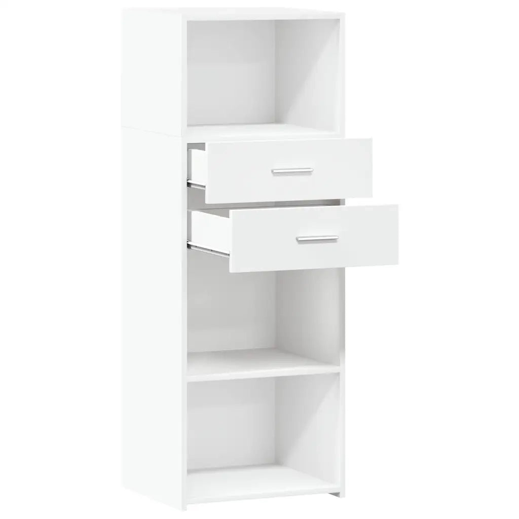 Credenza-Buffet-Armadio da cucina Bianca 45x42,5x124 cm in Legno Multistrato