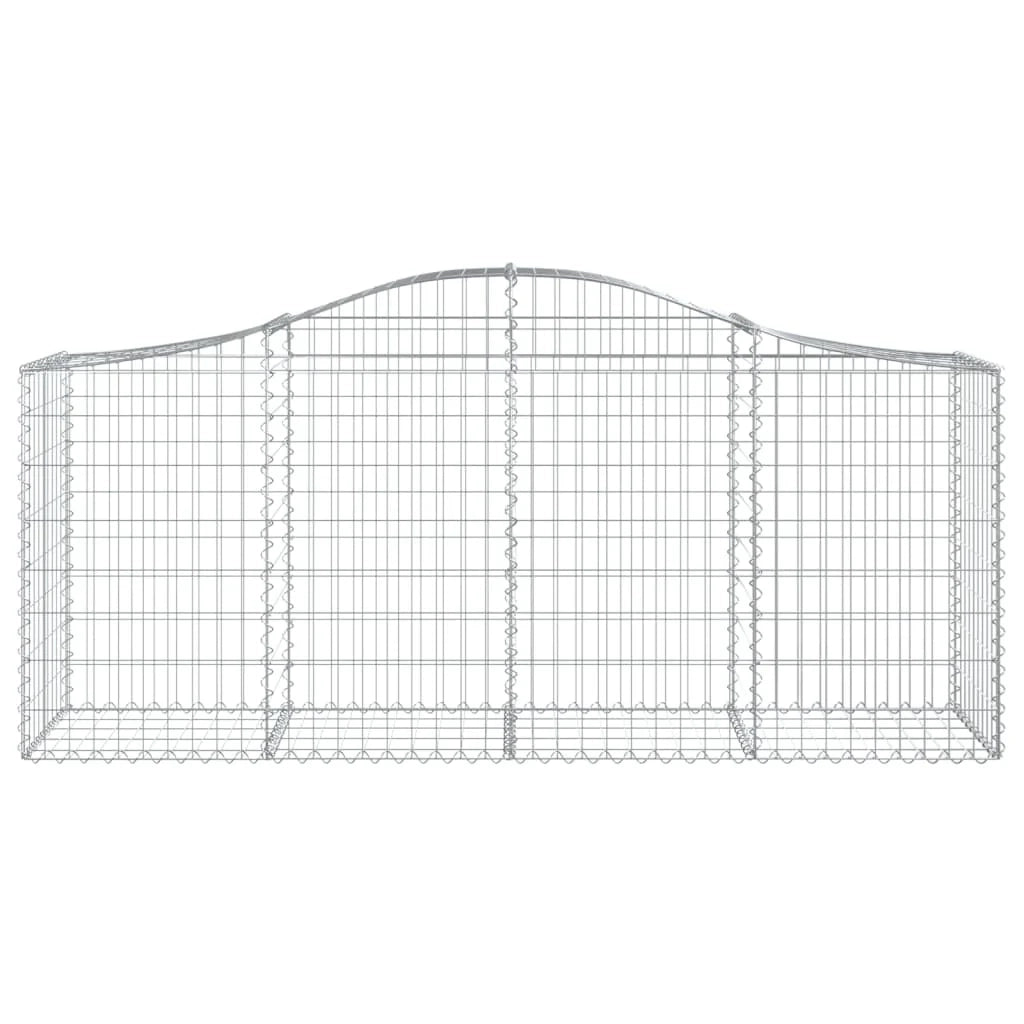 Cestini gabbioni recinzione a gabbia muro di contenimento ad arco 20 pezzi 200 x 50 x 80/100 cm ferro zincato argento 02_0040615