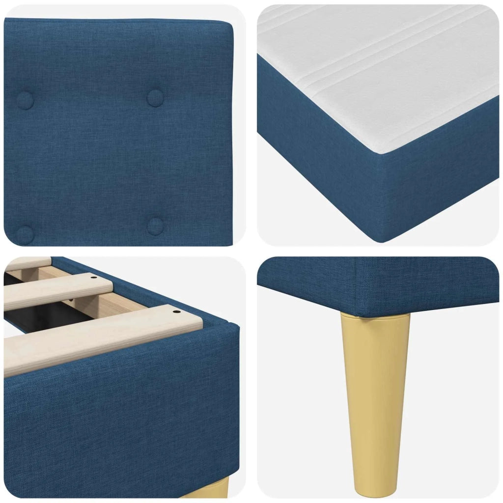 Struttura letto con materasso Blu 90 x 200 cm Tessuto 3415092