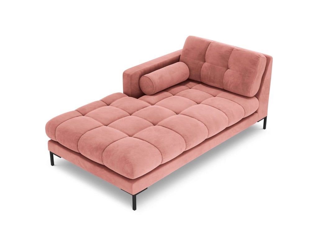 Cosmopolitan Design - Chaise longue sinistra "Bali" in velluto rosa 