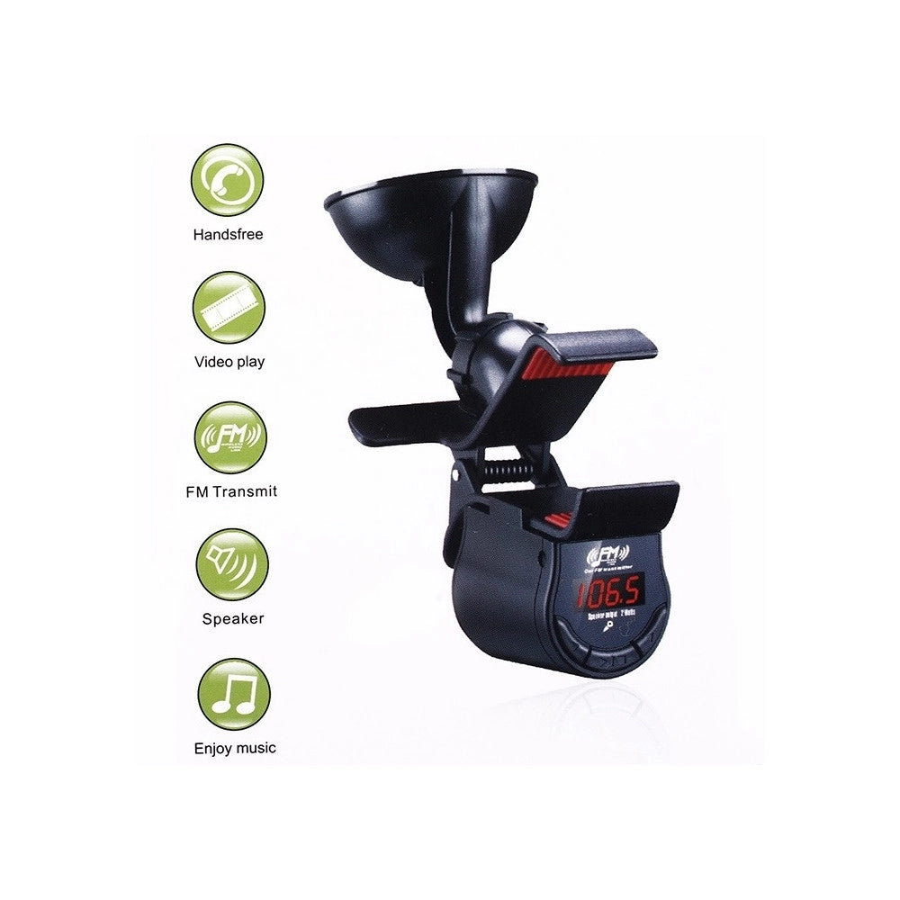 Trade Shop - Supporto Per Auto Vivavoce Trasmettitore Fm Universale Altoparlante Display -