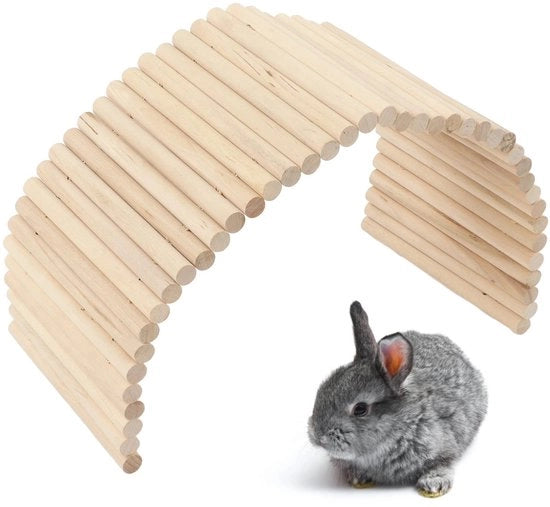 Rifugio in Legno per Cavi/Konigli - Rifugio per Roditori Giocattolo - Tunnello per Roditori - Materiale Naturale in Legno - Sicuro per Animali da Compagnia - Giocattolo per Roditori