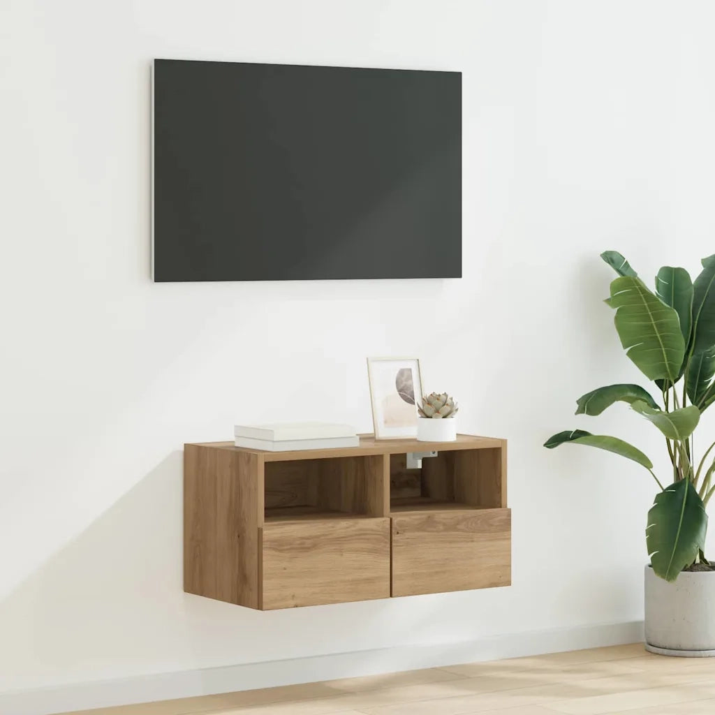 Mobile TV da parete-Mobile TV a Muro-Credenza TV Rovere artigianale 60 x 30 x 30 cm