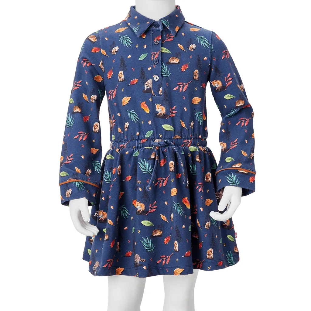 Abito da Bambina a Maniche Lunghe Blu Marino 104 14913