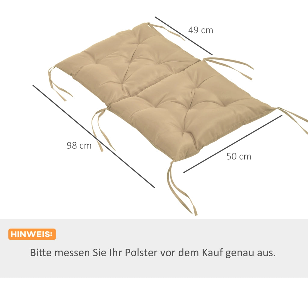 Cuscini per Sedie ¨C zephmum ¨C Set 2 Pezzi, 98x50 cm, Tessuto, Khaki