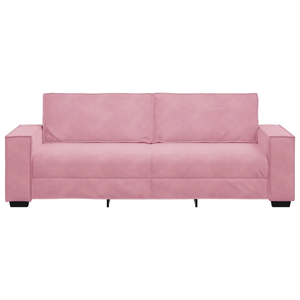 Divano a 3 Posti rosa 220x78x84 cm in Velluto 4105033