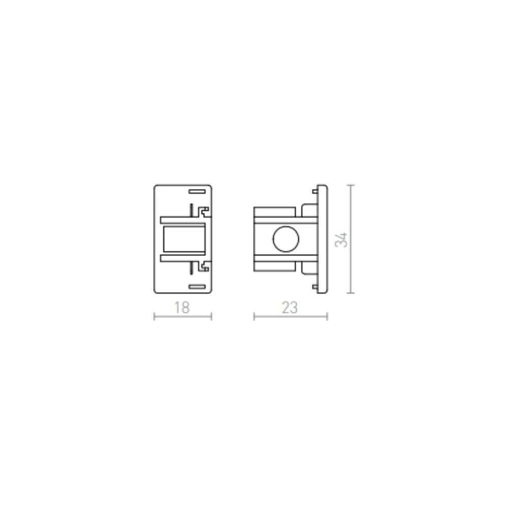1F copertura terminale per binario monofase grigio argento 10pz.
