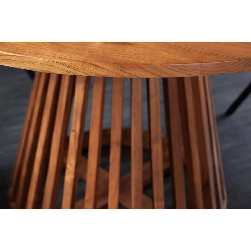 Tavolo da pranzo TALMA 130 cm – Piano rotondo in acacia verniciato – Stile rustico e accogliente