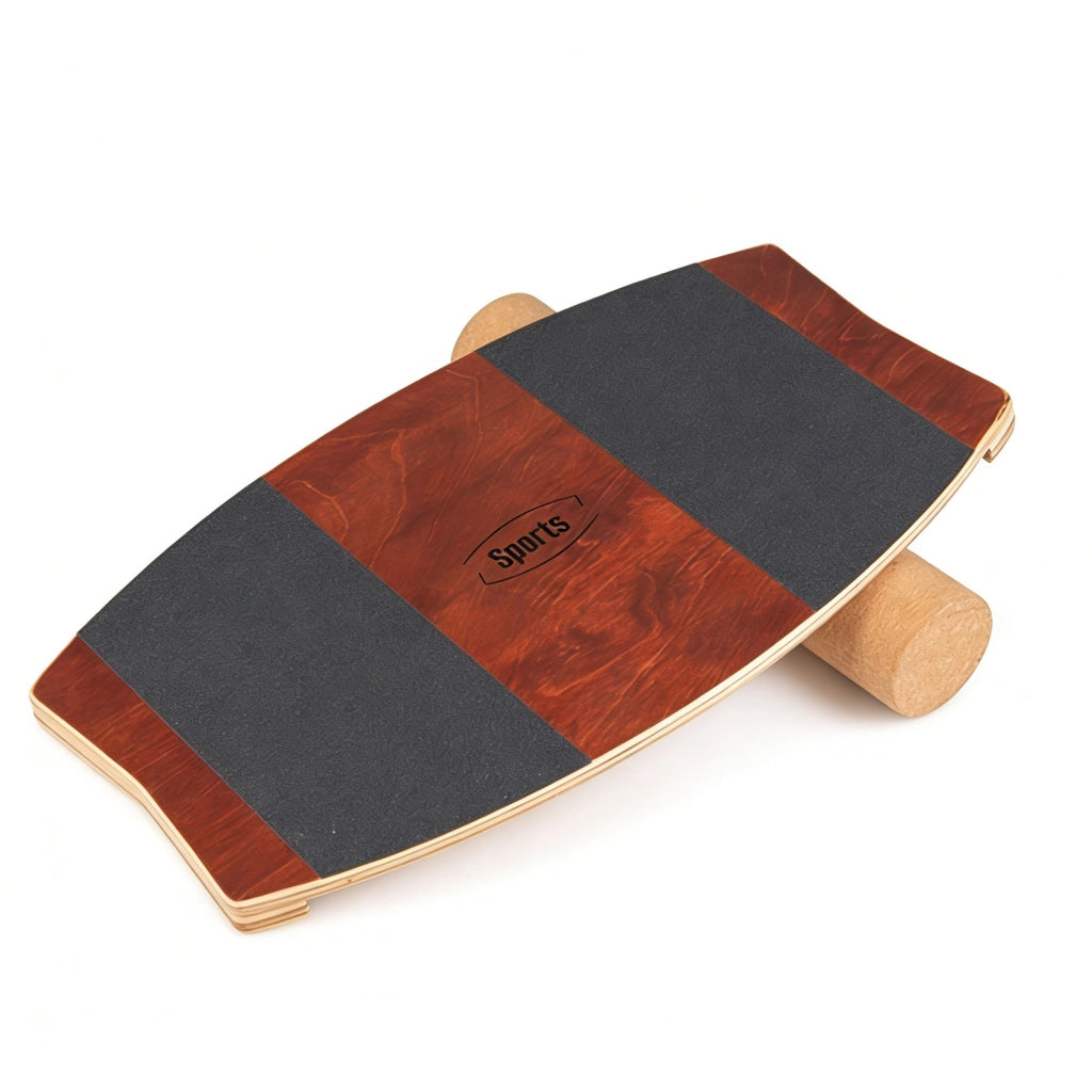 Balance board con rullo superficie antiscivolo stopper, Tavola propriocettiva tavoletta di equilibrio in legno
