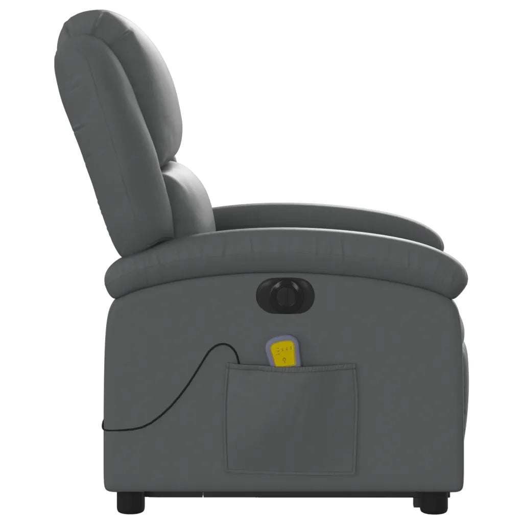 Poltrona Alzapersona Elettrica Reclinabile Grigio in Similpelle 3204250