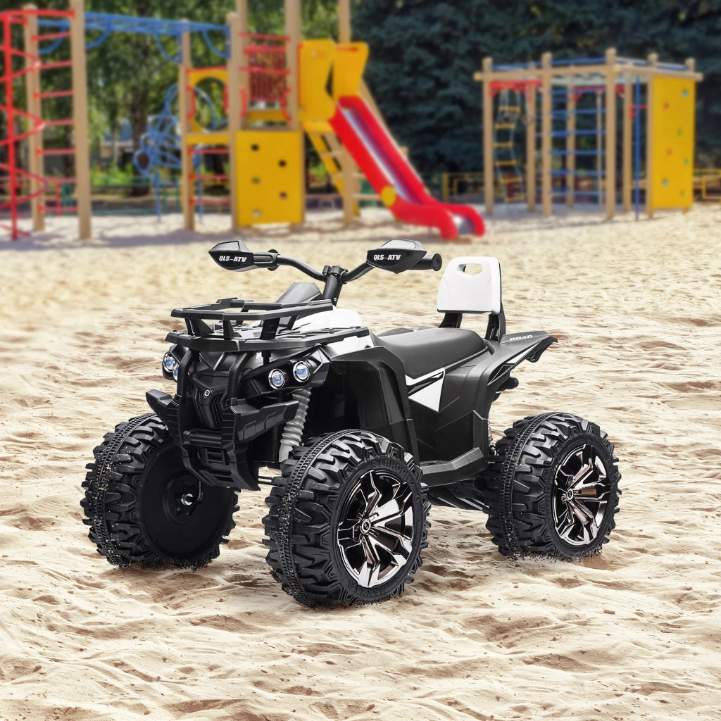 Quad Buggy Elettrico per Bambini 12V 8 Km/h ¨C Xylo ¨C Bianco Nero con Luci e Suoni