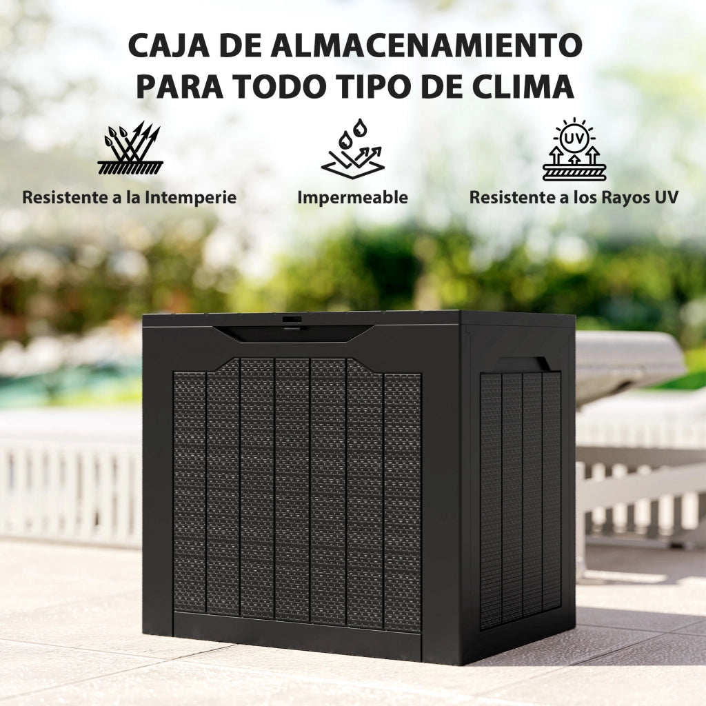 Cassettiera da esterno in polipropilene impermeabile ¨C zephmum ¨C 56x41x50 cm nero