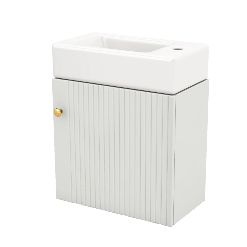 Mobile Bagno con Lavabo e Sottolavabo Sospeso 46 cm ¨C MINIMAL ¨C Bianco