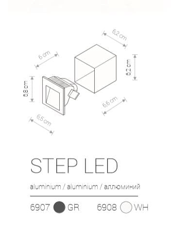 Lampada LED esterna da parete Nowodvorski Step grafite